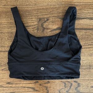 lululemon athletica Black Scoop-Front Support Sports Bra